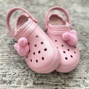 Crocs x DISNEY Pink Mickey Mouse Fluffy Lined Sandals Shoes Womens 11 Collab